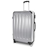 BERWIN® Trolley Reisekoffer Reisetasche Gepäcktasche Größe XL Stripes Farbe Silb