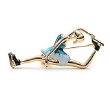 kliy Schmuck Blaue Emaille Skater Figur Brosche Mode Streifen Kleidung Mädchen Skating Sport Tasche Kragen Broschen Pins Skating Hijab
