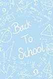 Back To School: Notebook | Blue lined writing journal in chalkboard design | School themed gift | Handy size to slip inside a bag with more pages | ... at the start of a new semester /