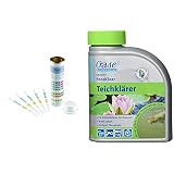 Oase 50570 AquaActiv QuickSticks 6in 1 50 Stück - Wasseranalyse Teststreifen für Teichwasser aus Gartenteich Fischteich Koiteich Schwimmteich Pool & 43140 AquaActiv PondClear Teichklärer 500