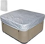Whirlpool Outdoor Cover Kappe und Whirlpool Abdeckung Protector Oxford Stoff All-Saisons Square Whirlpool Cover Square Spa-Abdeckung für Outdoor-Sonnenschutz Wasserdicht-215 * 215 * 30 cm_Grau Up