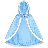 ZaisuiFun Mädchen Umhang Prinzessin Cape Prinzessin Halloween Kostüm Umhang Party Karneval Party Outfits Cosplay für Kinder, Blau, 128-134(Etikett 130)