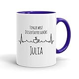 True Statements Tasse Finger weg Dieser Kaffee gehört Wunschname personalisiert - personalisierte Kaffeetasse mit Wunsch-Name ? spülmaschinenfest ? tolles Geschenk zu Weihnachten, innen dunkelb