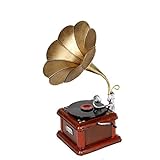 WGGTX Metall-Retro-Plattenspieler-Modell Vintage-Plattenspieler Prop Antique Gramophone Modell Home Office Club B