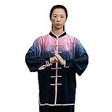 LHMYHHH Gold Samt Übungskleidung Verdickt Traditionelle Chinesische Kleidung Tai Chi Uniformen Taiji Tang Anzug Morgenübung Kleidung Kleidung Martial,Pink Gradient,XXXL