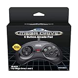 Retro-Bit Official SEGA Mega Drive Controller 6-Button Arcade Pad for Sega Mega Drive/Genesis - Original Port - Black