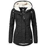 Lialbert Damen Winter Jacke Lang Teddyfell Winterjacke,Wintermantel Lange Daunenjacke Parka Mantel Jacke Steppjacke Große Größen Übergangsjack