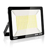 200W LED Strahler 6000K Außenleuchte Superhell LED Fluter Außenstrahler Flutlicht IP65 Flutlichtstrahler Scheinwerfer Kaltweiß Licht für Garten, Garage,Sportplatz Energieklasse A++