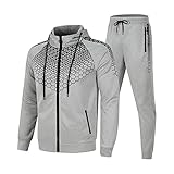 Asija Trainingsanzug Herren Jogginganzug für Männer Langarm Sportanzug Freizeitanzug Set Jogginghose Sweatshirt Casual Hoodie Hose für Gym Fitness Sportbekleidung Trainingsjacke Sportjacke Track