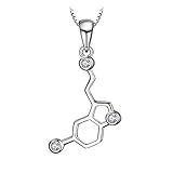JewelryPalace Serotonin Molekül 0.2ct Zirkonia Anhänger Dopamin Halskette 925 Sterling Silber 45 Cm Box