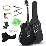 4/4 Akustikgitarre Erwachsene Hricane Gitarre für Anfänger 41 Zoll Full Size Westerngitarre Cutaway 4 Messingsaiteninstrument mit Fichtenfront und Sapeleb