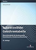 Schwarzwälder Gebührentabelle: Übersichtstabelle für Rechtsanwälte, Kostenbeamte, Schadenssachbearbeiter (Gebührentabellen)