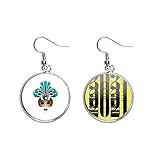 Ohrringe in Form eines Karnevals von Venedig, Cyan-Kop