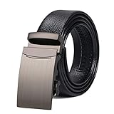 flintronic Herren Gürtel,Hochwertiges Leder material Ratsche Automatik Gürtel für Männer Ledergürtel Breite 3.5cm Länge 130CM-Schwarz (inkl Schlüsselbund & Geschenkbox)