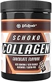 KetoMeals Schoko Collagen Pulver - Keto Protein Kollagen Schokolade mit 18 Aminosäuren für Haut Haare Knochen Gelenke Muskelaufbau & als Keto Diät Shake zum Abnehmen, Low Carb Eiweißpulver, 400g