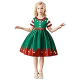 Generic Baby Mädchen Kleid Weihnachten Print Kleider A-Linie Party Kleider Anmut Winter A-Linien-Rock Prinzessin Kleider Kleidung