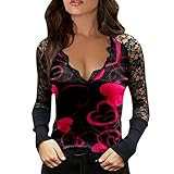 Damen Tunika Herbst Elegant Lang Langarm Herbst Winter Spitze Tuniken Blusen Damen Herbst Longblusen und Tuniken Damen Sale Party Frauen Top T Shirt Tunika Spitze Langarmshirt Pulli Vintage Tunik