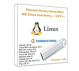 32G 9-in-1 Multiboot USB w/Ubuntu, Linux Mint, MX Linux, Elementary OS, Linux Lite, Manjaro, Peppermint, Pop OS, Zorin OS Lite, Top 9 Linux für Anfänger, Bootfähiges Linux/Boot Rep