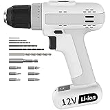 DZX Akku-Bohrschrauber, Akku-Schlagbohrer 12V Home-Schraubendreher Schraubendreher-Set 18 + 3 Drehmomenteinstellung Elektrischer Schraubendreher 1,5-Ah-Lithium-ION-Batterien LED-Lampe, zum Bohren,