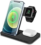 Kabelloses Ladegerät, 3 in 1 15W Faltbar Kabellos Induktive ladestation für Apple Watch 6/SE/5/4/3/2, iPhone 13/12/11/X/XR/8,Airpods Pro/2, FDGAO Wireless Charger für Samsung Galaxy S20/S10/Note/LG