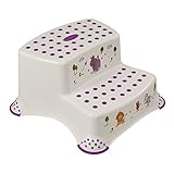 keeeper Hippo Zweistufiger Tritthocker, Ab ca. 3 bis ca. 14 Jahre, Anti-Rutsch-Funktion, Igor, Weiß