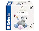 Selecta 64025 Äffchentanz, Nachzieh-AFFE, Schiebe-und Nachziehspielzeug aus Holz, 11 cm, Bellyb