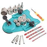 MERIGLARE Diamantbohrer Bohrerführung Fixture Locator mit Bohrerführung Saughalter für Keramik, Fliesen, Marmor - 16 Stück
