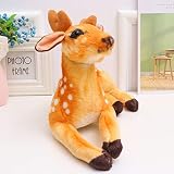 FONDUO Deko Figuren Plüschtier REH Deko Hirsch Stehend Deko Elch Groß 40cm Hirsch deko Weihnachten Hirsch dekofiguren Kuscheltier REH Hirschstatue Deko Terrasse Weihnachten Geschenk
