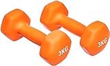 Amazon Basics Neopren Hanteln Gewichte, Orange, (2er-Set), 2 x 3Kg
