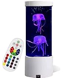 Quallen Lampe, Quallen Aquarium Lava Lampen, Aquarium Jellyfish Stimmungslampe LED Fantasy Desktop Runde Quallen Lampe für Die Dekoration USB Farbe Nachtl (Gewöhnlicher Absatz-Weiß)