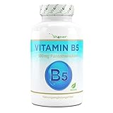 Vitamin B5 mit 500 mg - 180 Kapseln - Pantothensäure - Hochdosiert - Vegan - Laborgeprüft (Wirkstoffgehalt & Reinheit) - B Vitamin für Haut & Nerven - Premium Q