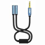 MillSO Combo Audio Adapter - 3.5mm Y Splitter für PC Gaming Kopfhörer (2x3 Pole Buchse auf 1x4 Pole Stecker) Klinke Headset Adapter für Xbox One, PS4, Smartphones und Laptop