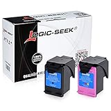 2 Logic-Seek Tintenpatronen kompatibel mit HP 62XL für HP OfficeJet 250 OfficeJet 200 Envy 5540 5600 Series, 7600 Series, Officejet 8000 Series - Schwarz 12 ml, Color 11, 5