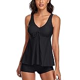 Damen Tankini Bauchweg Set große größen Push Up Sexy Oberteil Tankini Bauchweg Set mit Short für Mollige Badebekleidung Bademode Tankinis Bademoden Tankini Badekleider Badeset Schwimmanzug Sw