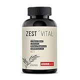 ZEST'VITAL Arginin 4.0: ZEST’VITAL: L-Arginin (Base), L-Citrullin, Rotwein-Polyphenole, 5-MTHF-Calcium u.v.a.m. Vegan 240 Kap