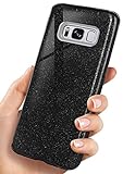 ONEFLOW Glitter Case kompatibel mit Samsung Galaxy S8 Hülle Glitzer Stoßfest, Silikon Schutzhülle dünn, Handyhülle Diamant Strass, Glitzerhülle mit Bling Sparkle - Schw
