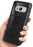 ONEFLOW Glitter Case kompatibel mit Samsung Galaxy S8 Hülle Glitzer Stoßfest, Silikon Schutzhülle dünn, Handyhülle Diamant Strass, Glitzerhülle mit Bling Sparkle - Schw