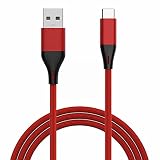 skyrabbiter Drucker Verbindungskabel Typ C Nylon geflochtenes Smartphone Ladedatenkabel 2A Smart Schnellladekabel 2m Kabel Smartphone (Red, One Size)