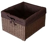 KMH®, Praktische Korb-Box 'JYTTE' im Rattan-Look (braun mit braunem Innenfutter) (#204049)