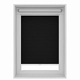 Plissee Dachfenster Rollo für VELUX Dachfenster (Schwarz, SK06)