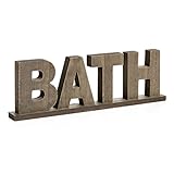 CVHOMEDECO. Rustikale Vintage Holz Worte Zeichen freistehende Badewanne, Bad/Haus Wand/Tür Dekoration Kunst (Natural 1)