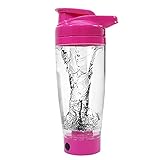Selbstmischender Becher, elektrische Protein-Shaker-Flasche, Protein-Shaker, 750 ml, batteriebetriebener Mixer, Shake-Flasche, tragbar, selbstrührender Becher für verschiedene Pulver (Pink)