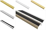 Effector Stufenkantenprofil aus eloxiertem Aluminium - Treppenkanten Schutz - (A43 Gold) Anti Rutsch Winkelprofil Treppenkantenprofil Aluwink