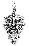 WINDALF Irischer Kelten Waldgott Anhänger Green Man 4 cm Der Grüne Mann Vintage Britischer Anhänger 925 Sterlingsilb