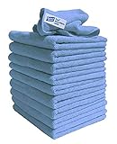 Exel Reinigungstücher Super Magic, flusenfreie Mikrofaser, zum Polieren, Waschen, Wachsen und Staubwischen, inkl. TCH-Antibakterienstift Reinigungszubehör, Blau, 10 Stück