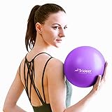 Trideer Gymnastikball Klein, 23cm Pilates Ball, 9 Inch Soft Yoga Ball, Mini fitnessball with Inflatable Straw, Gym Ball für Pilates, Yoga, Core Training and Physical Therapy (Türkis) (lila)