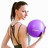 Trideer Gymnastikball Klein, 23cm Pilates Ball, 9 Inch Soft Yoga Ball, Mini fitnessball with Inflatable Straw, Gym Ball für Pilates, Yoga, Core Training and Physical Therapy (Türkis) (lila)