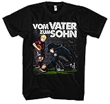 Oldschool vom Vater zum Sohn Männer Herren T-Shirt | Fussball Ultras Freundschaft Held Hero Papa Vatertag Herrentag (M, Trikotfarbe: Weinrot)