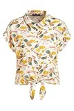 King Louie Damen Oberteil Punch Hawaiian Vintage Bluse (S, Creme mit Print)