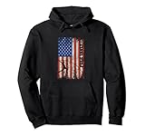 Fahnenmast mit amerikanischer Flagge, Tresse, Used-Look Pullover H